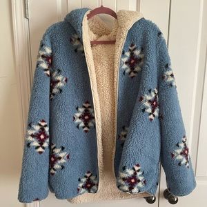 Reversible fluffy hooded teddy jacket - Ruthie Grace Boutique